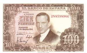 100 Pesetas 7.4.1953